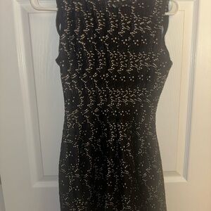 Elegant Black and White Patterned Dress meadow rue anthropology